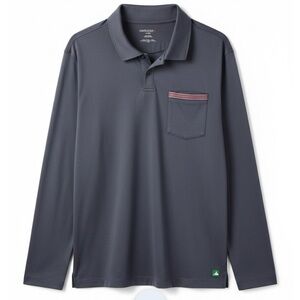 UNTUCKit Polo Shirt Mens XL Gray Long Sleeve Damaschino Lightweight Golf